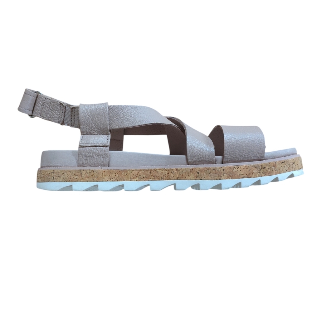 Sorel Roaming Criss Cross Sandals Mauve Leather Size 7.5 - Picture 5 of 12